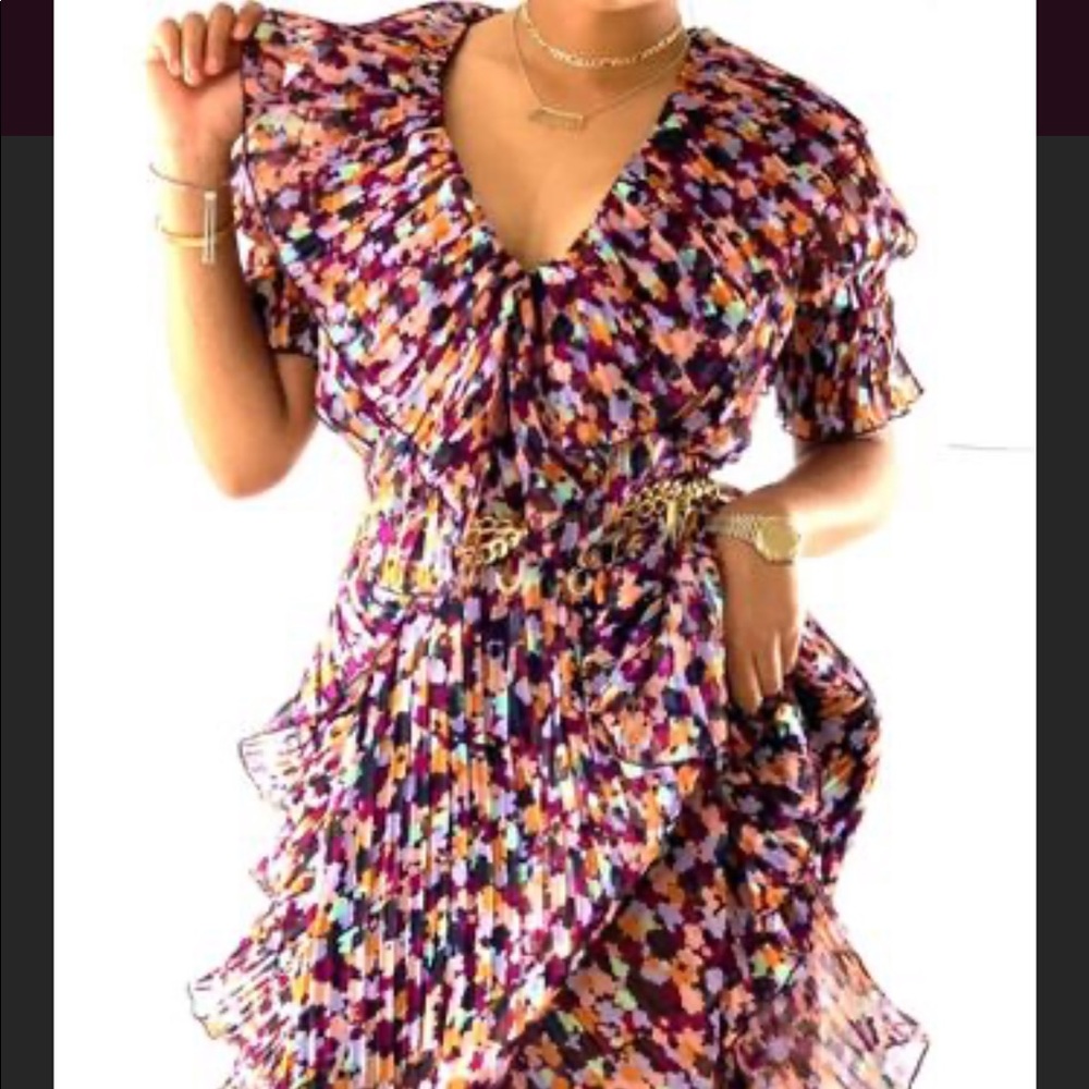 Floral Ruffle Sheer Dress